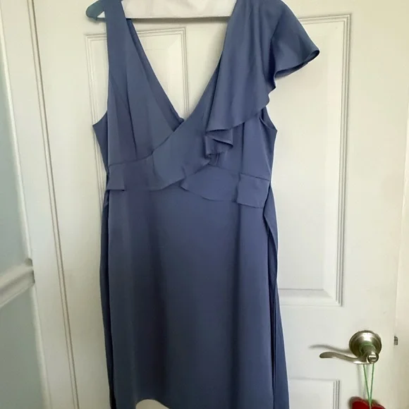 BCBGMaxAzria Light Blue Ruffle Mini Dress - Picture 2 of 8